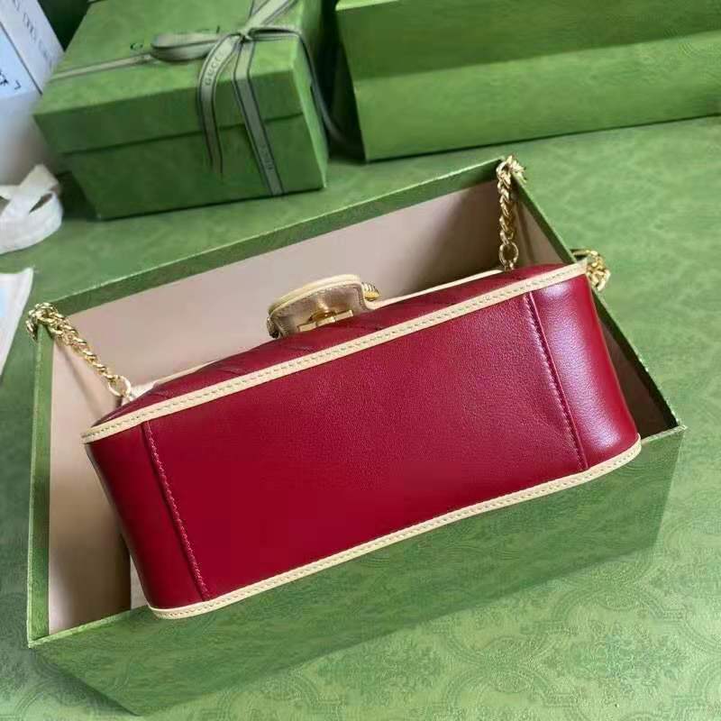 G*u*i gg women gg marmont mini top handle bag blue red diagonal matelassé leather