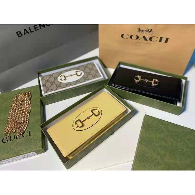 G*u*i gg women horsebit 1955 wallet with chain beige leather horsebit