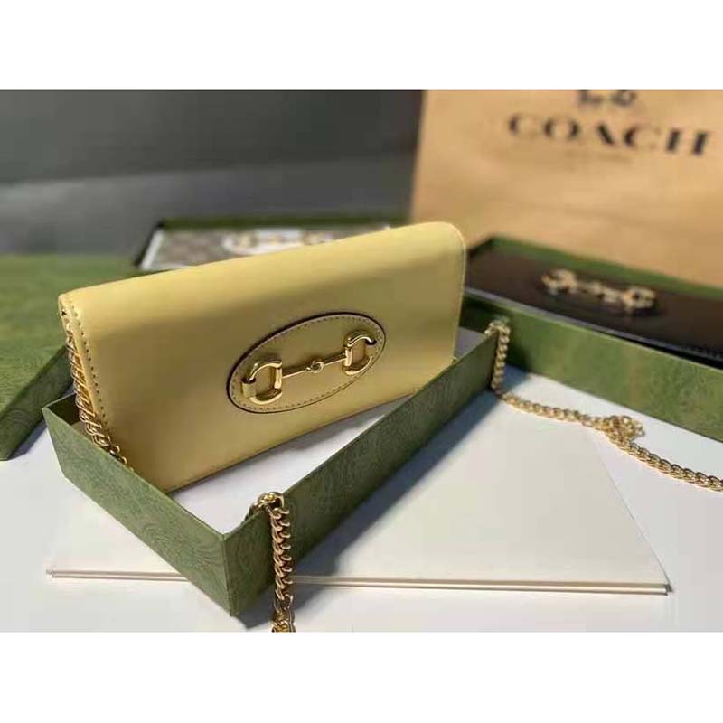 G*u*i gg women horsebit 1955 wallet with chain beige leather horsebit
