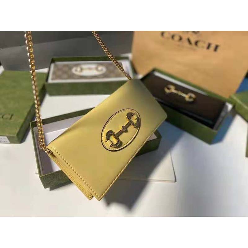 G*u*i gg women horsebit 1955 wallet with chain beige leather horsebit