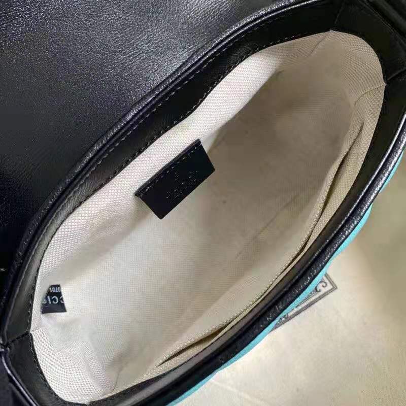 G*u*i gg women online exclusive gg marmont mini bag pastel blue butter diagonal matelassé leather