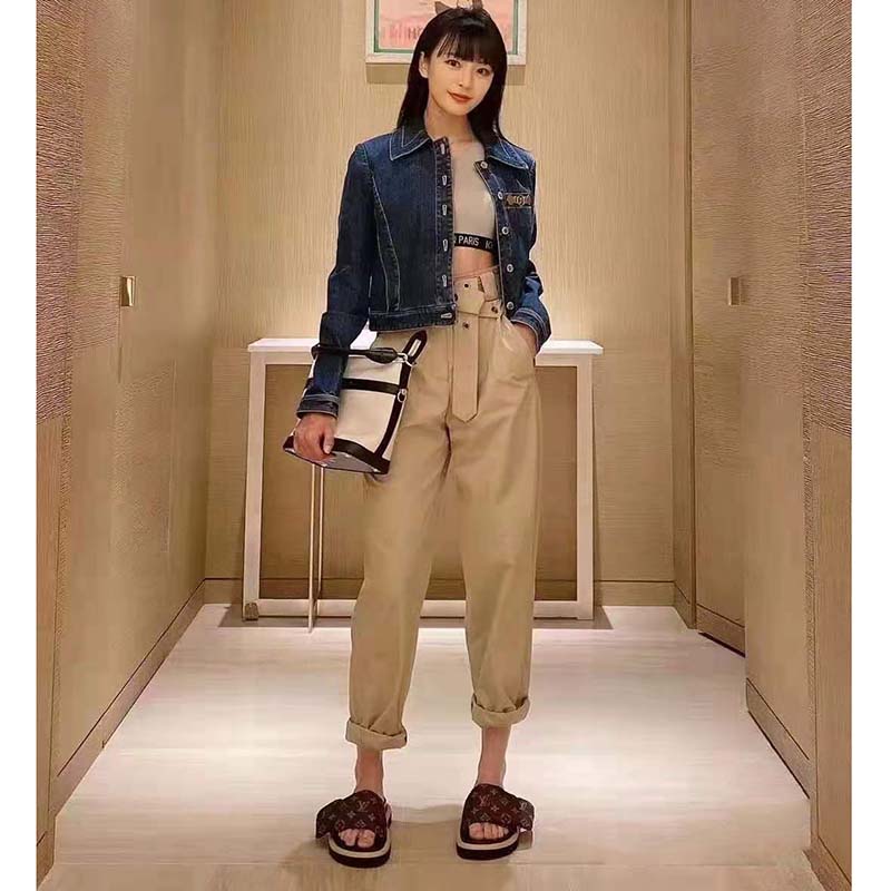 Louis Vuitton Women Retro Organic Cotton Denim Jacket Regular Fit
