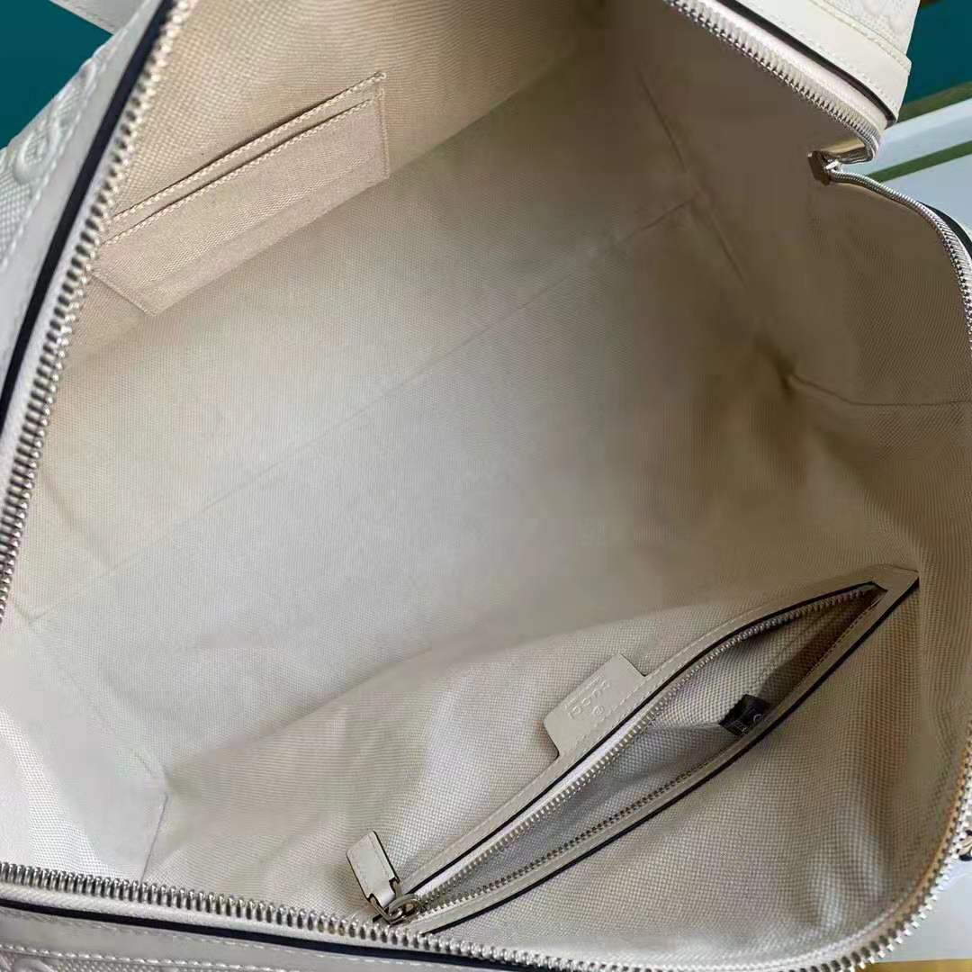 G*u*i gg unisex gg embossed duffle bag white gg embossed leather