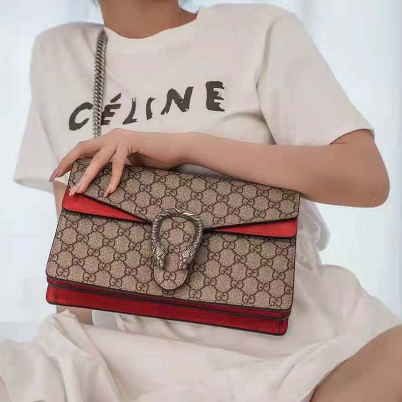 G*u*i gg women dionysus gg small shoulder bag beige ebony gg supreme canvas