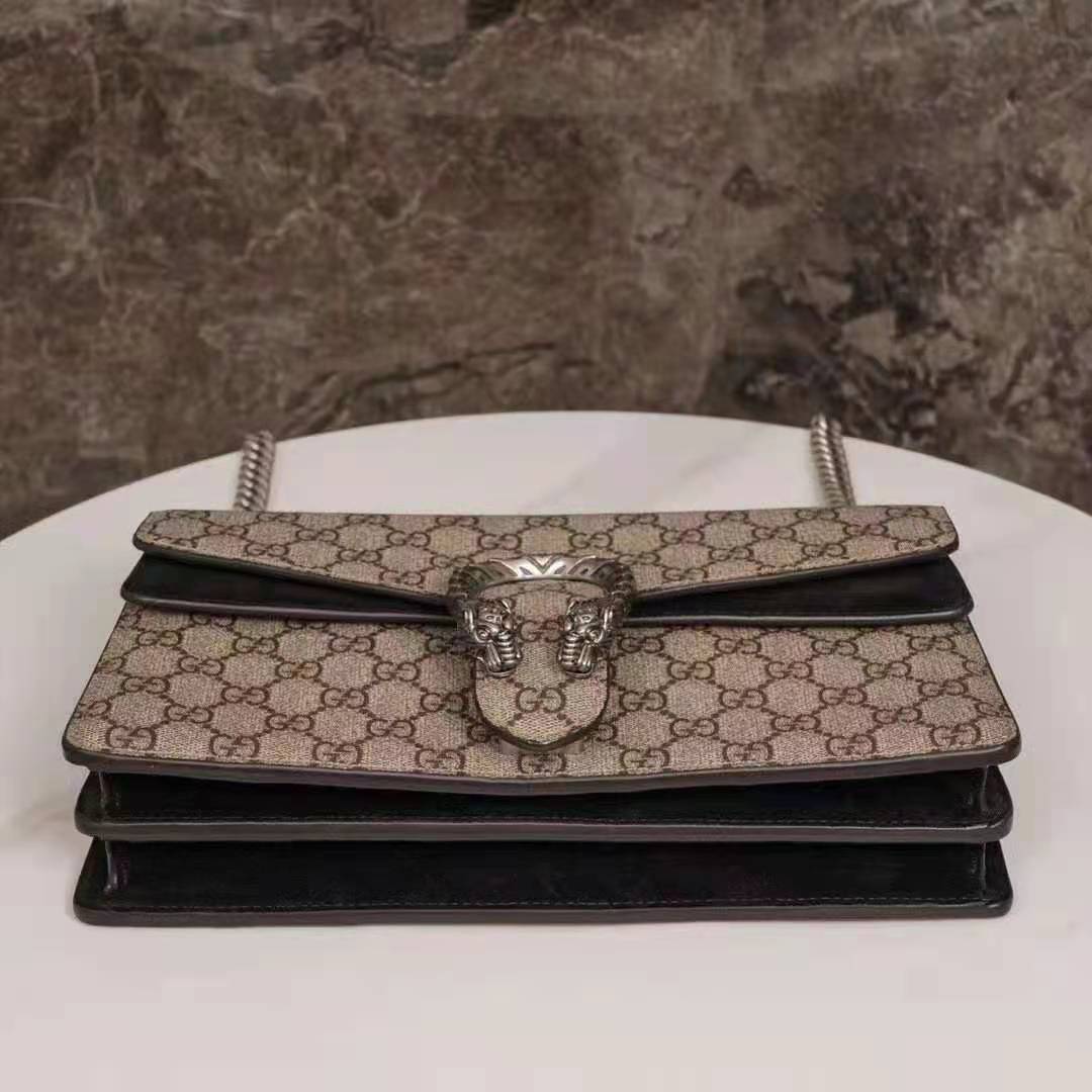 G*u*i gg women dionysus gg small shoulder bag beige ebony gg supreme canvas black suede