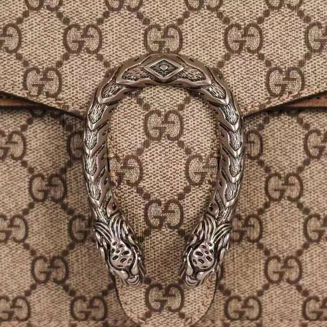 G*u*i gg women dionysus gg small shoulder bag beige ebony gg supreme canvas brown suede