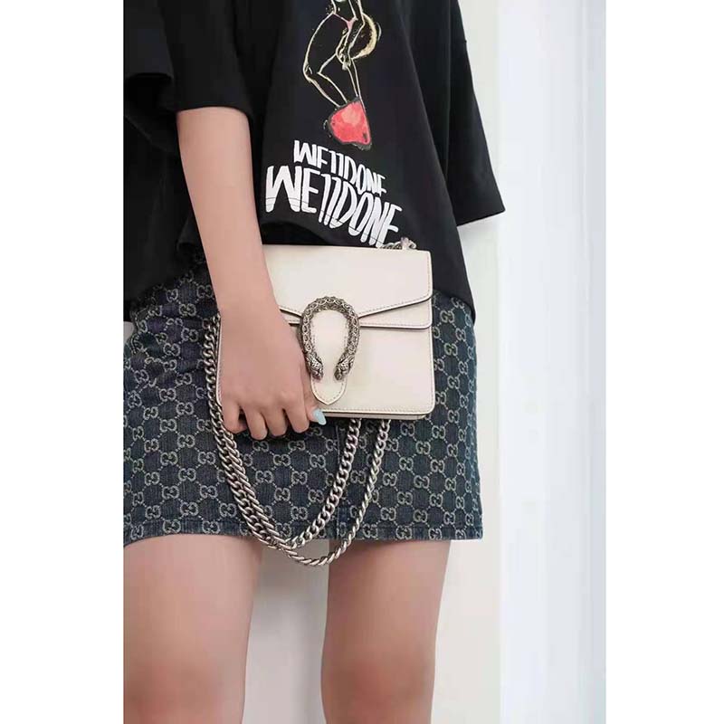 G*u*i gg women dionysus leather mini bag beige metal-free tanned leather
