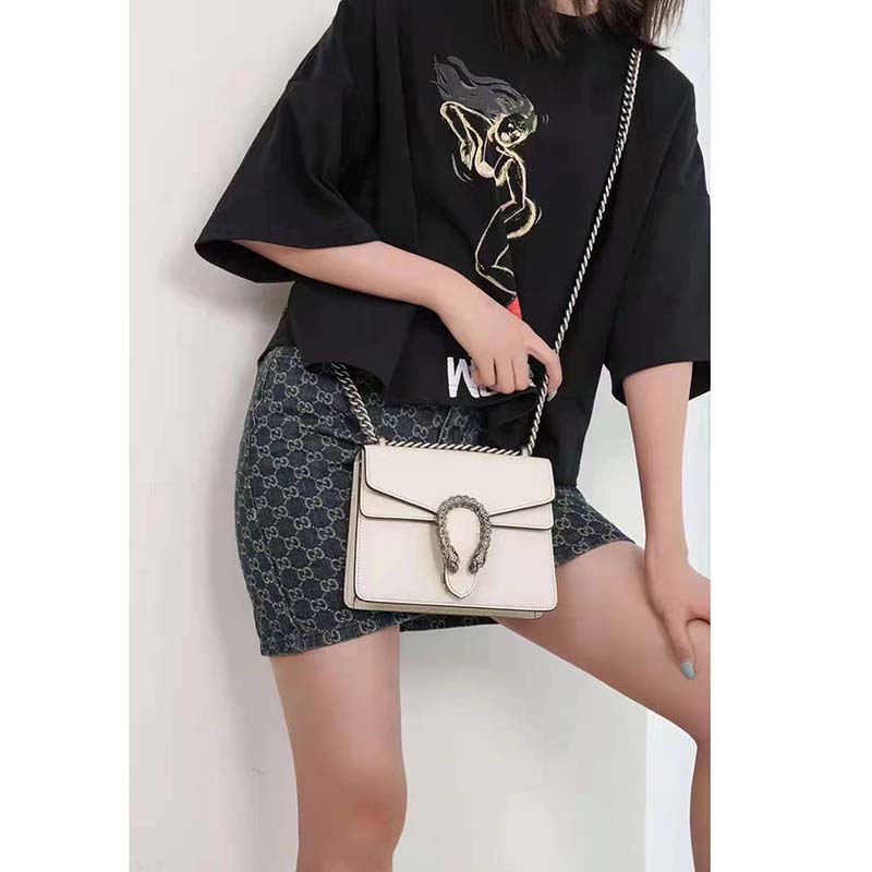 G*u*i gg women dionysus leather mini bag beige metal-free tanned leather
