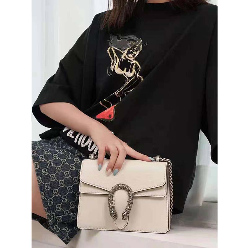 G*u*i gg women dionysus leather mini bag beige metal-free tanned leather