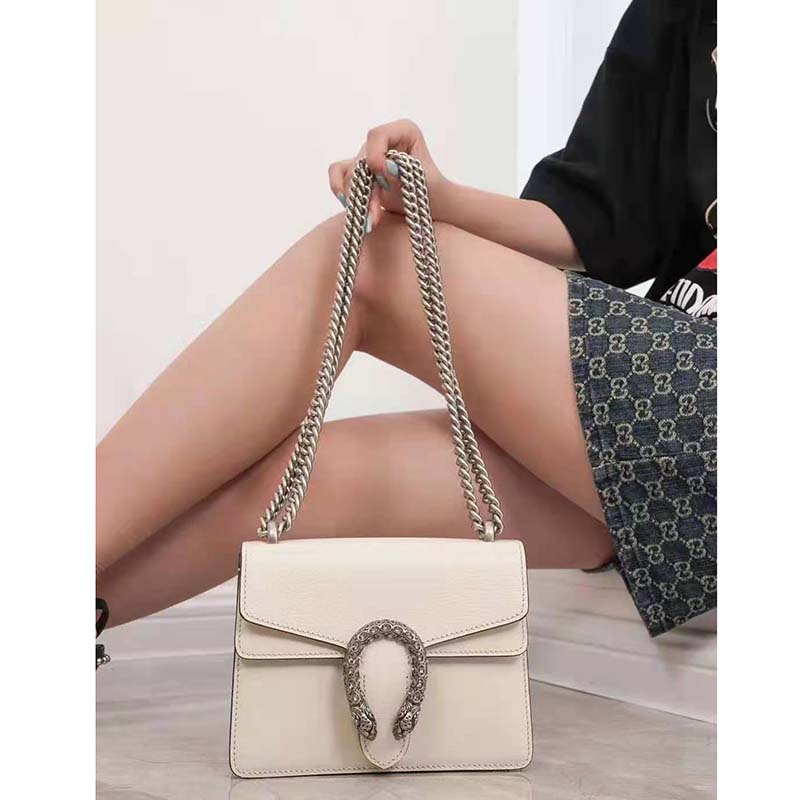 G*u*i gg women dionysus leather mini bag beige metal-free tanned leather