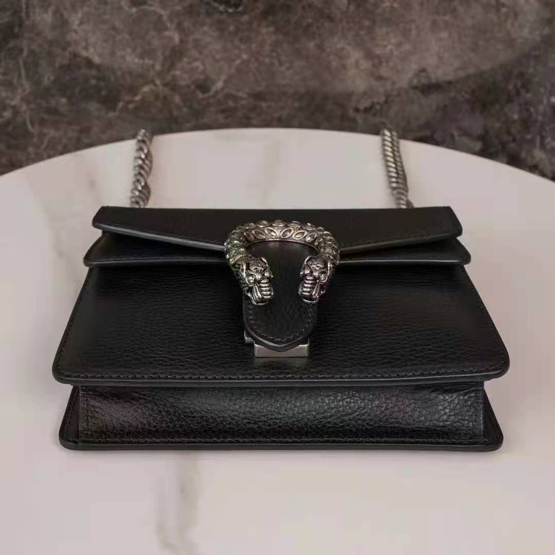 G*u*i gg women dionysus leather mini bag black metal-free tanned leather