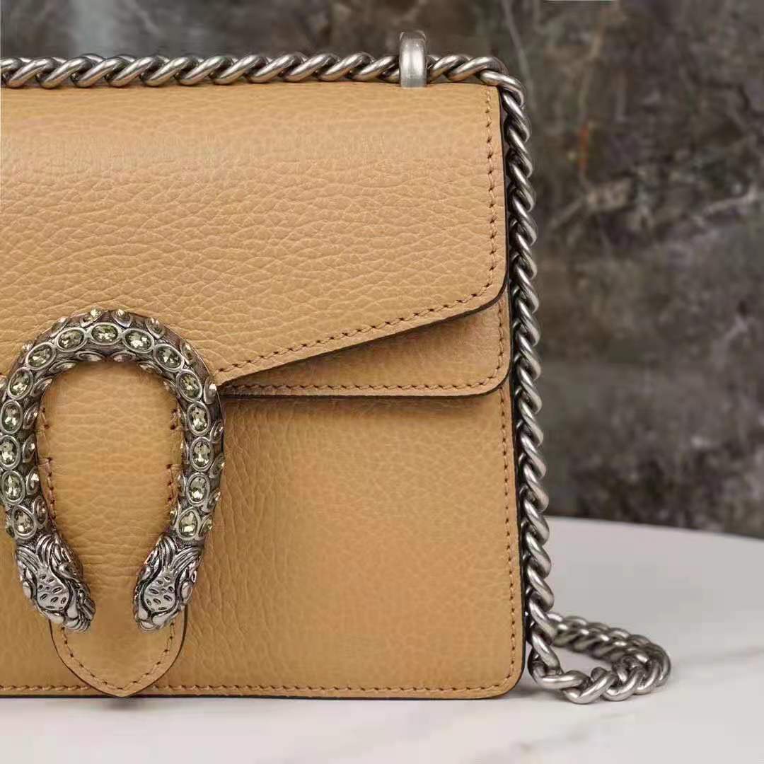G*u*i gg women dionysus mini bag brown leather black crystals