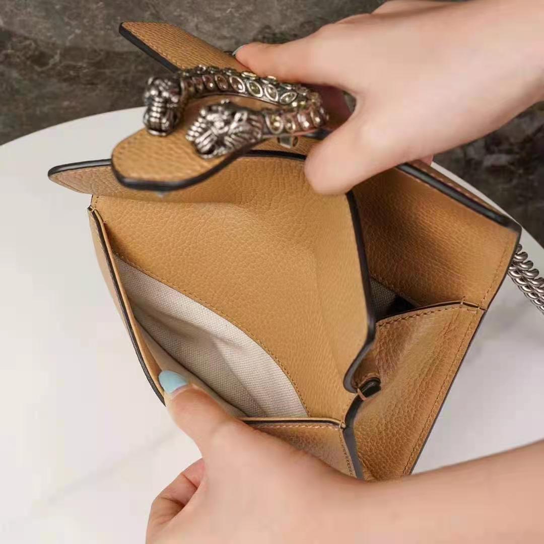 G*u*i gg women dionysus mini bag brown leather black crystals
