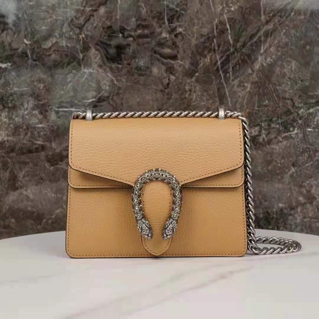 G*u*i gg women dionysus mini bag brown leather black crystals