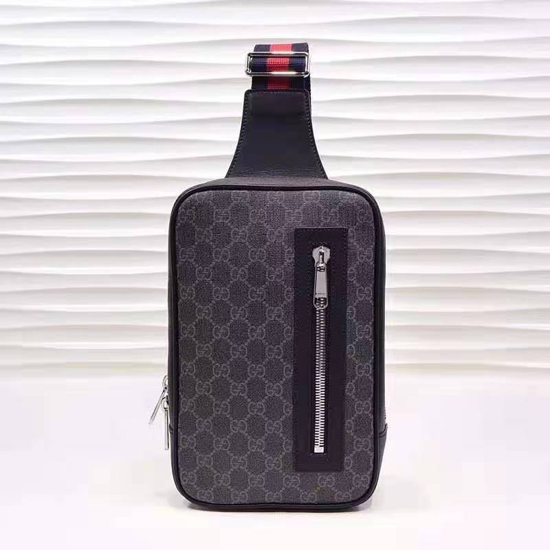 G*u*i gg unisex gg black belt bag black grey soft gg supreme
