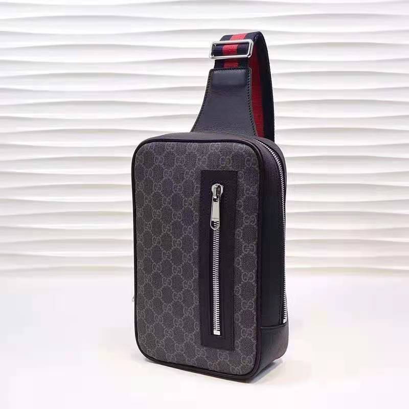 G*u*i gg unisex gg black belt bag black grey soft gg supreme