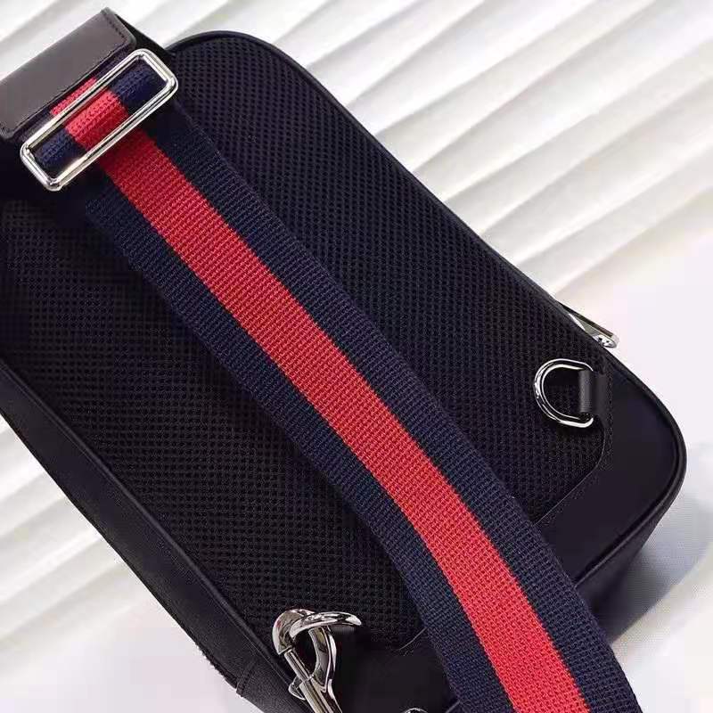 G*u*i gg unisex gg black belt bag black grey soft gg supreme