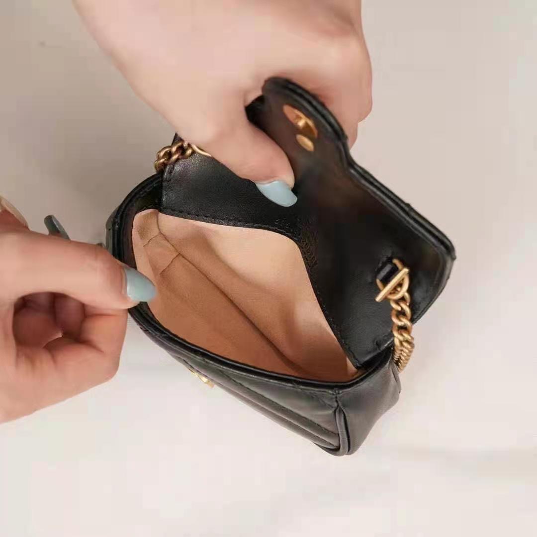 G*u*i gg women gg marmont matelassé leather super mini bag black matelassé chevron