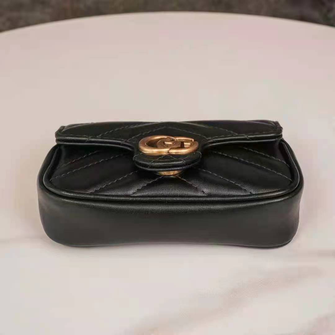G*u*i gg women gg marmont matelassé leather super mini bag black matelassé chevron
