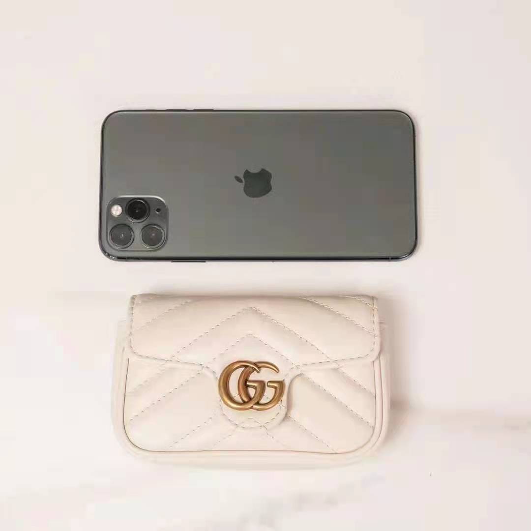 G*u*i gg women gg marmont matelassé leather super mini bag white matelassé chevron