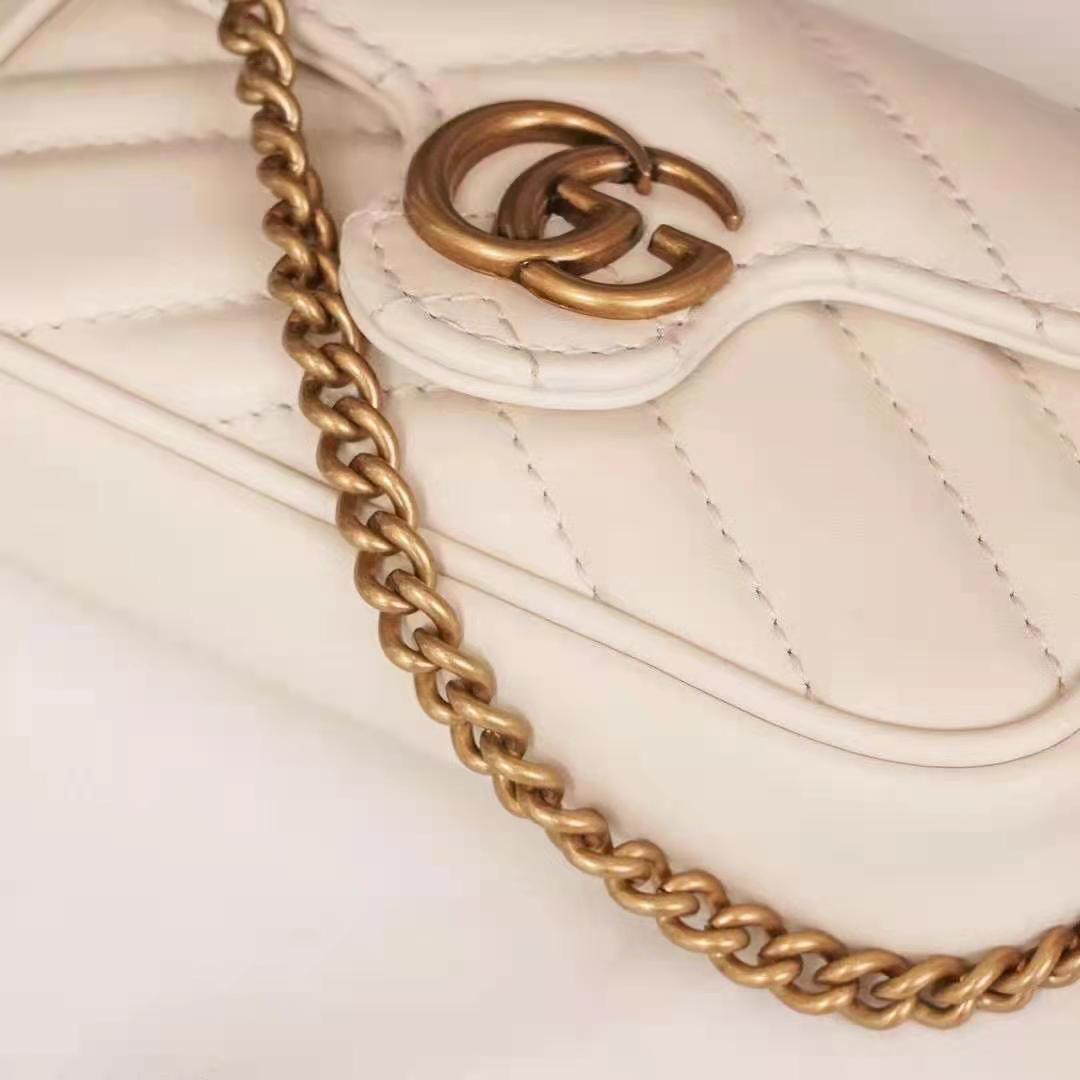 G*u*i gg women gg marmont matelassé leather super mini bag white matelassé chevron