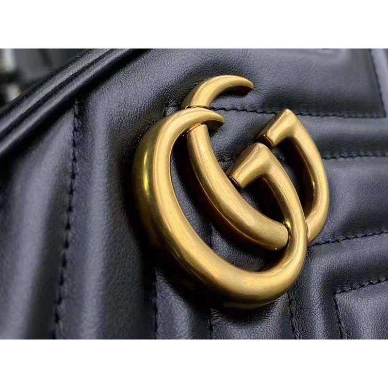 G*u*i gg women gg marmont small matelassé shoulder bag black double g