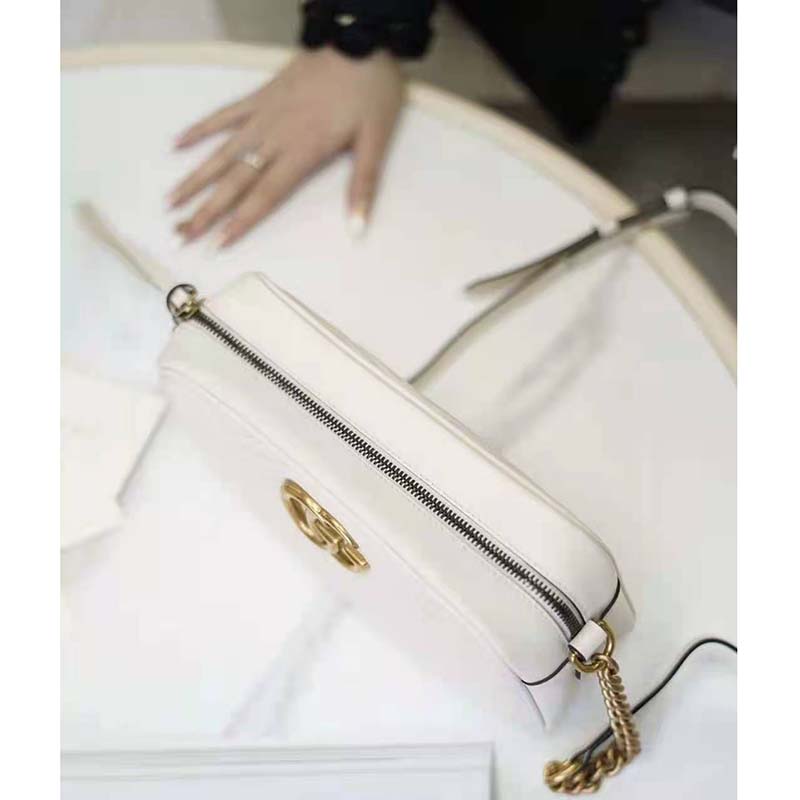 G*u*i gg women gg marmont small matelassé shoulder bag white double g