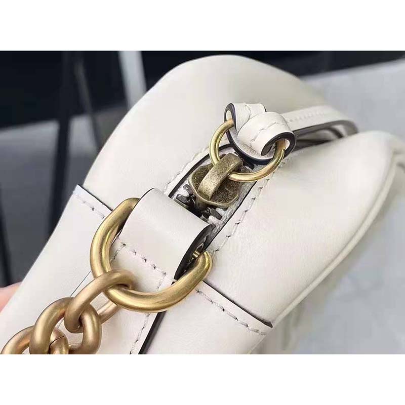 G*u*i gg women gg marmont small matelassé shoulder bag white double g