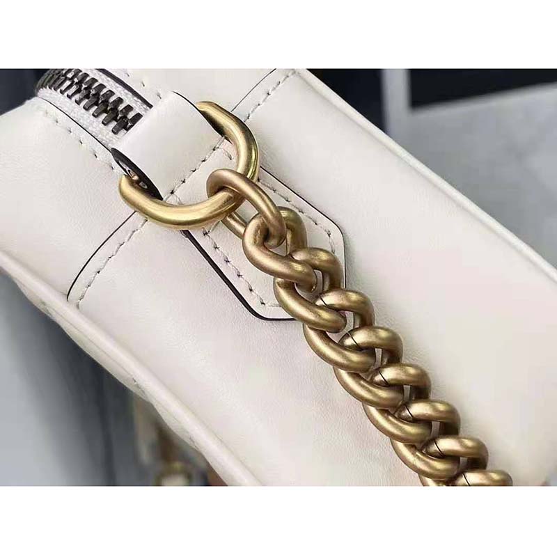 G*u*i gg women gg marmont small matelassé shoulder bag white double g