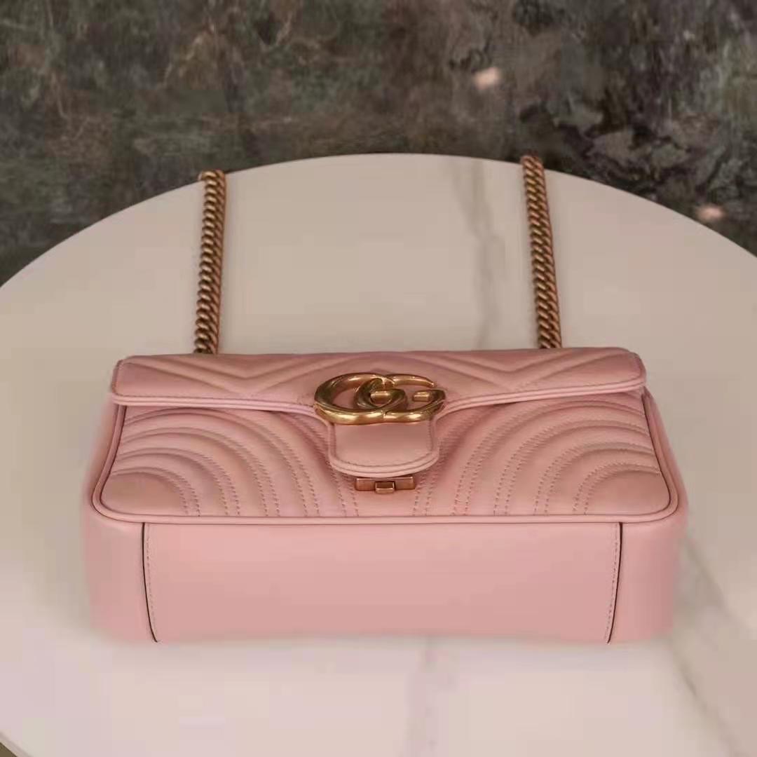 G*u*i gg women gg marmont small pink matelassé shoulder bag double g
