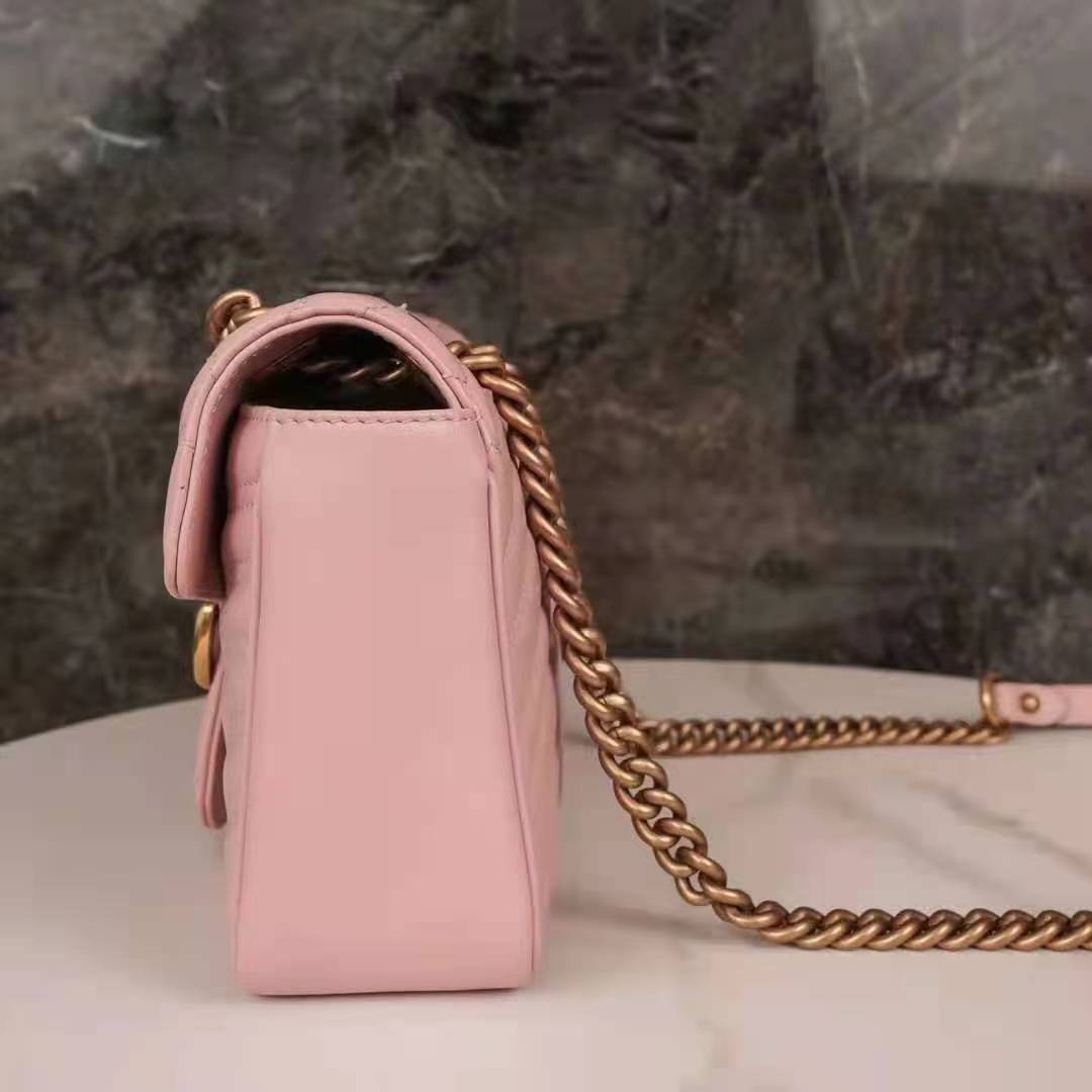 G*u*i gg women gg marmont small pink matelassé shoulder bag double g