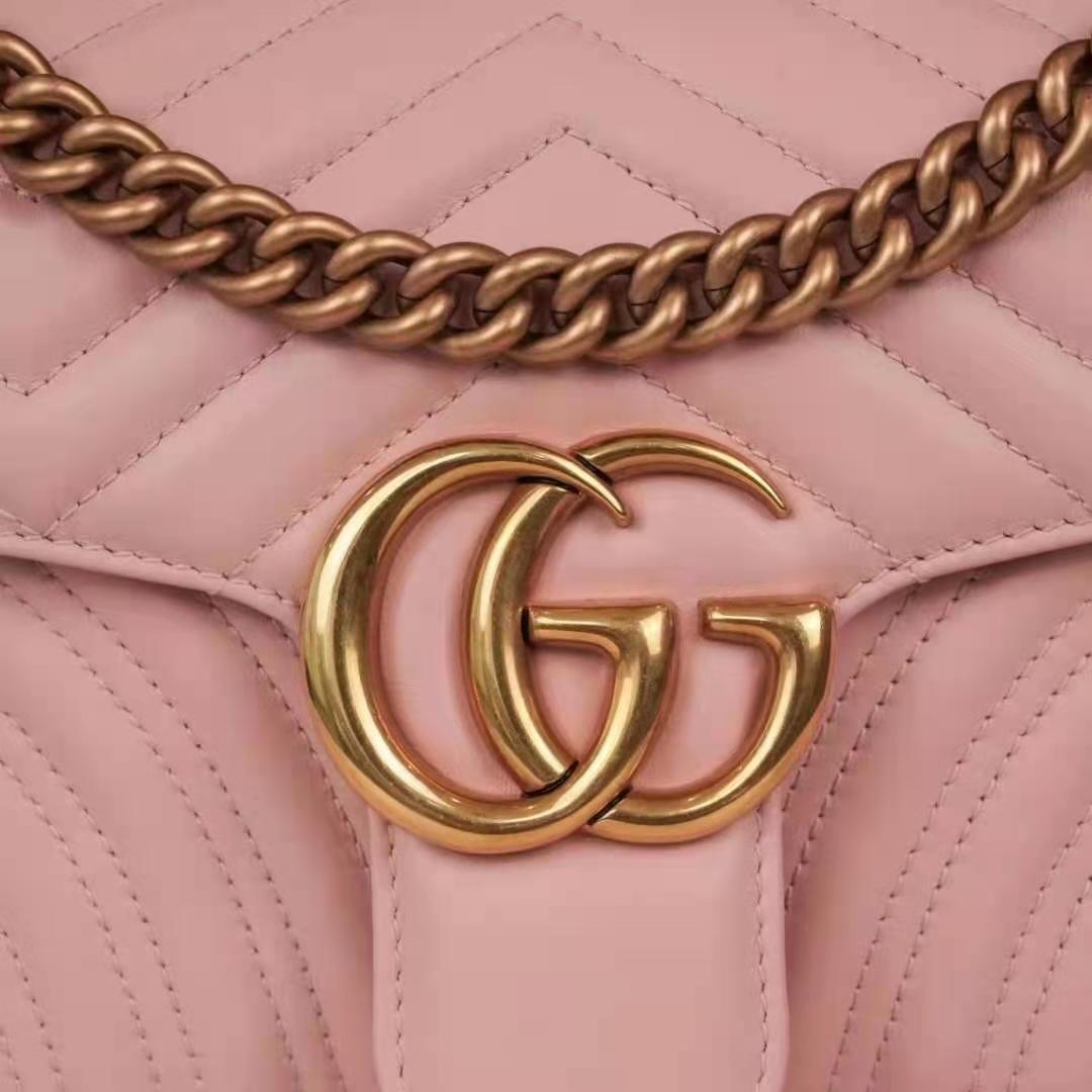 G*u*i gg women gg marmont small pink matelassé shoulder bag double g