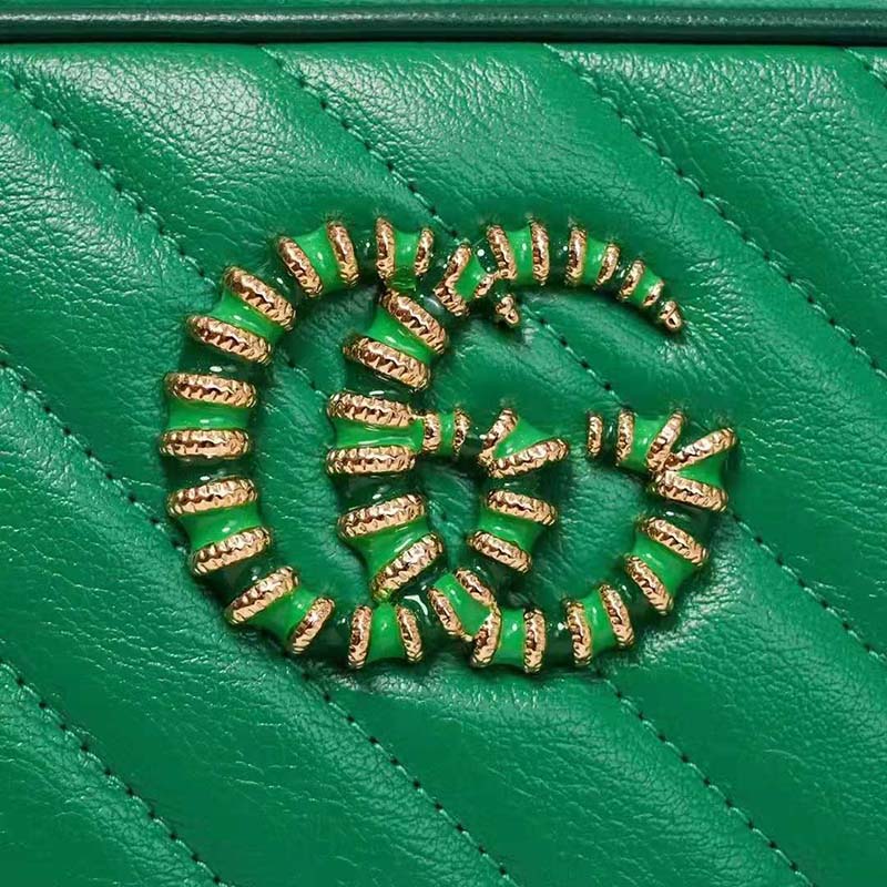 G*u*i gg women gg marmont small shoulder bag bright green diagonal matelassé