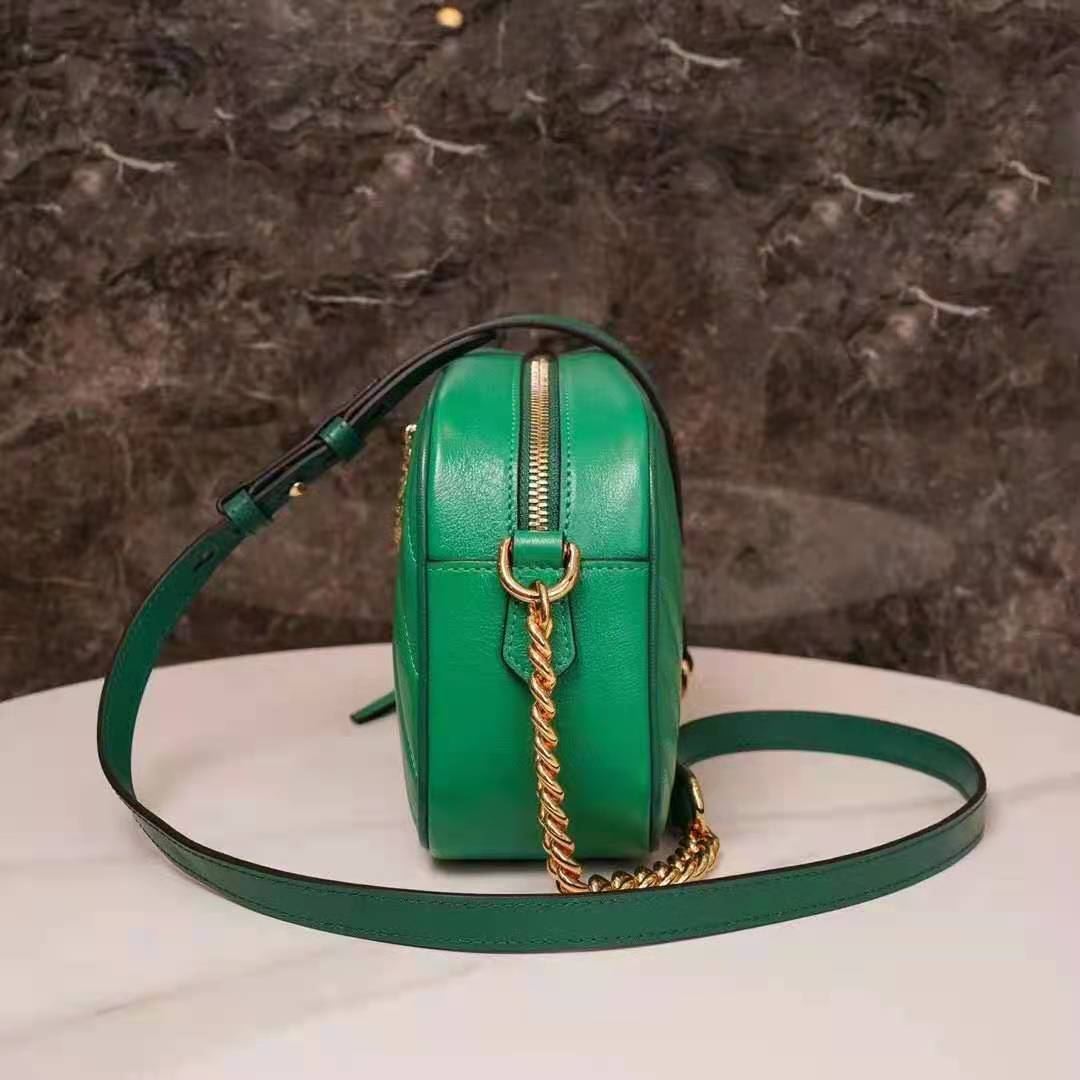 G*u*i gg women gg marmont small shoulder bag bright green diagonal matelassé