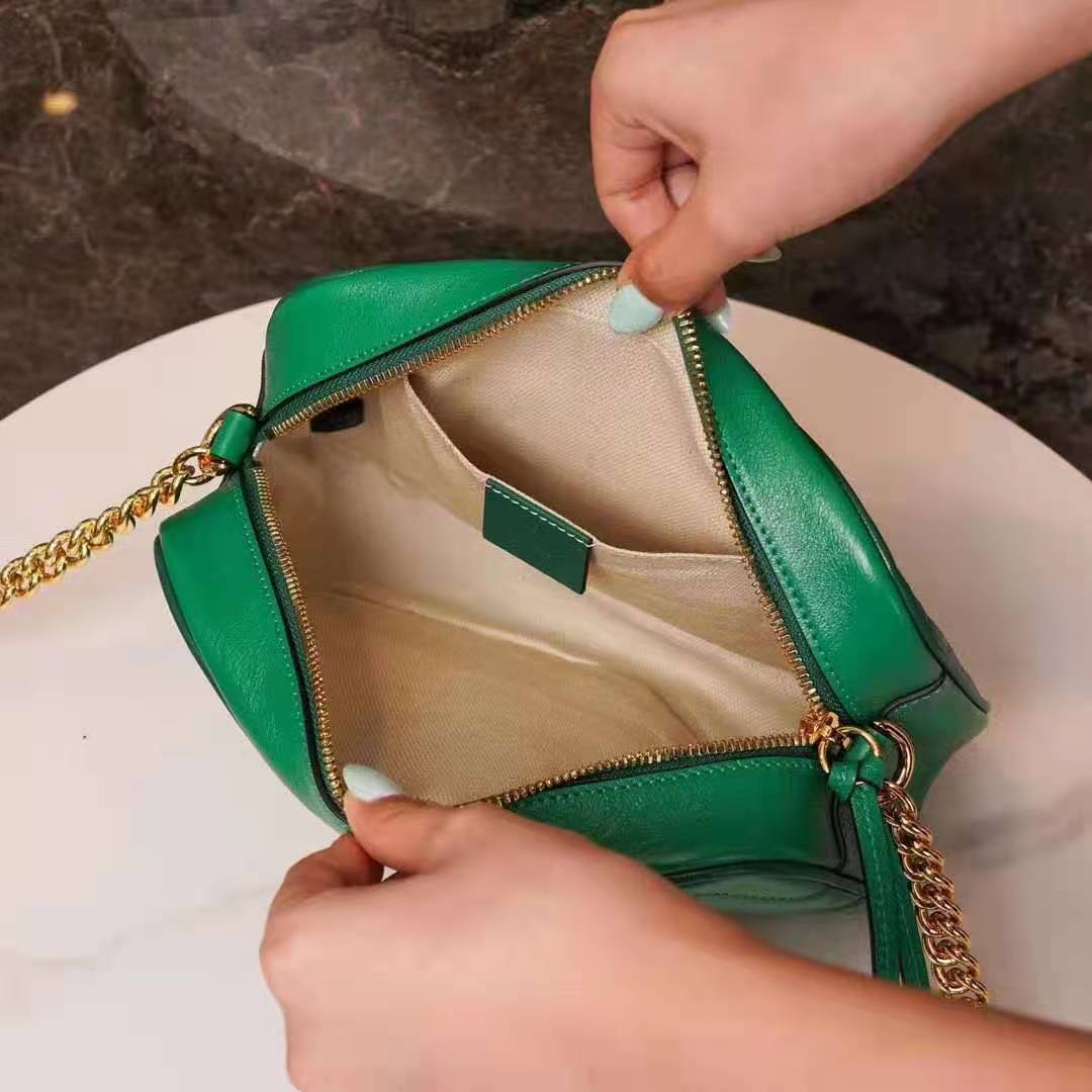 G*u*i gg women gg marmont small shoulder bag bright green diagonal matelassé