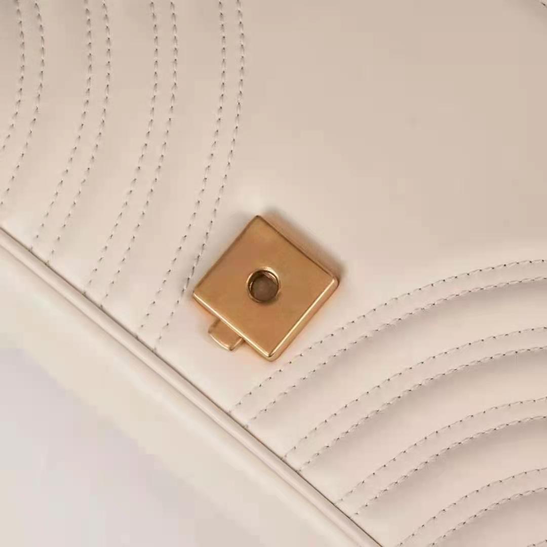 G*u*i gg women gg marmont small white matelassé shoulder bag double g