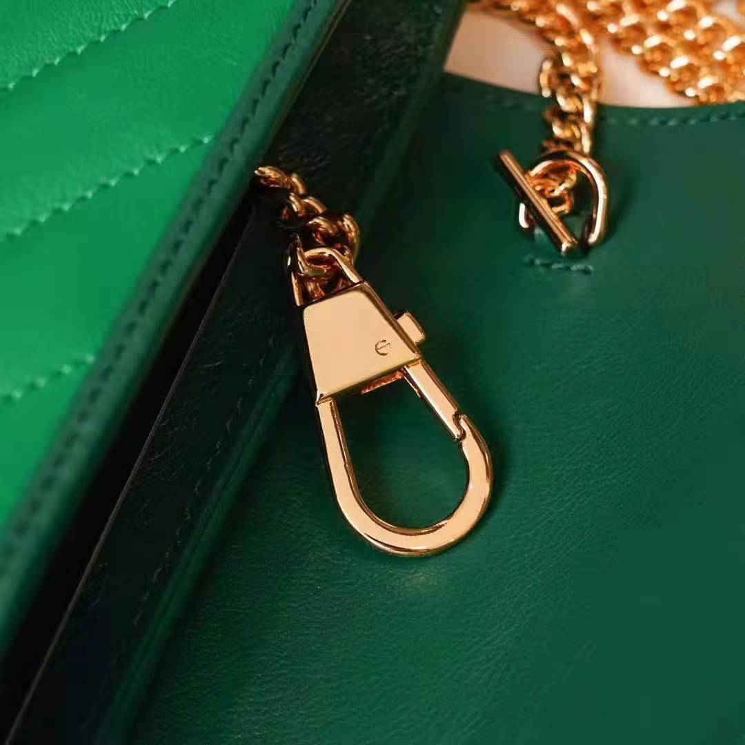 G*u*i gg women gg marmont super mini bag bright green diagonal matelassé leather