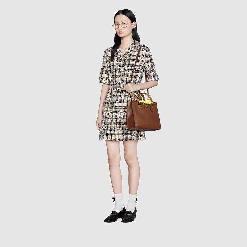 G*u*i gg women G*u*i diana small tote bag double g brown leather