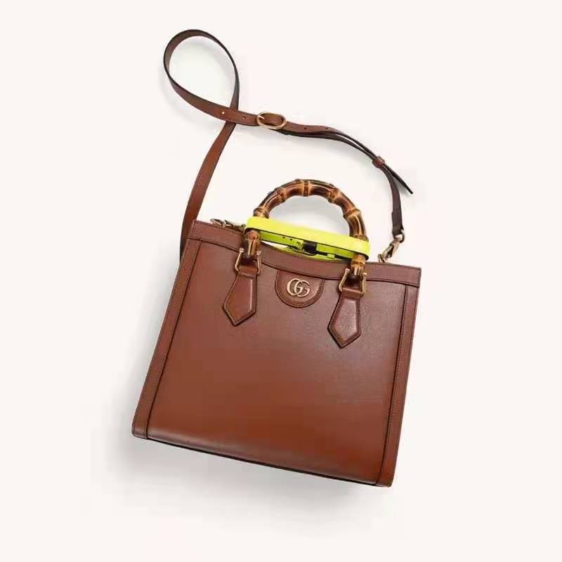 G*u*i gg women G*u*i diana small tote bag double g brown leather
