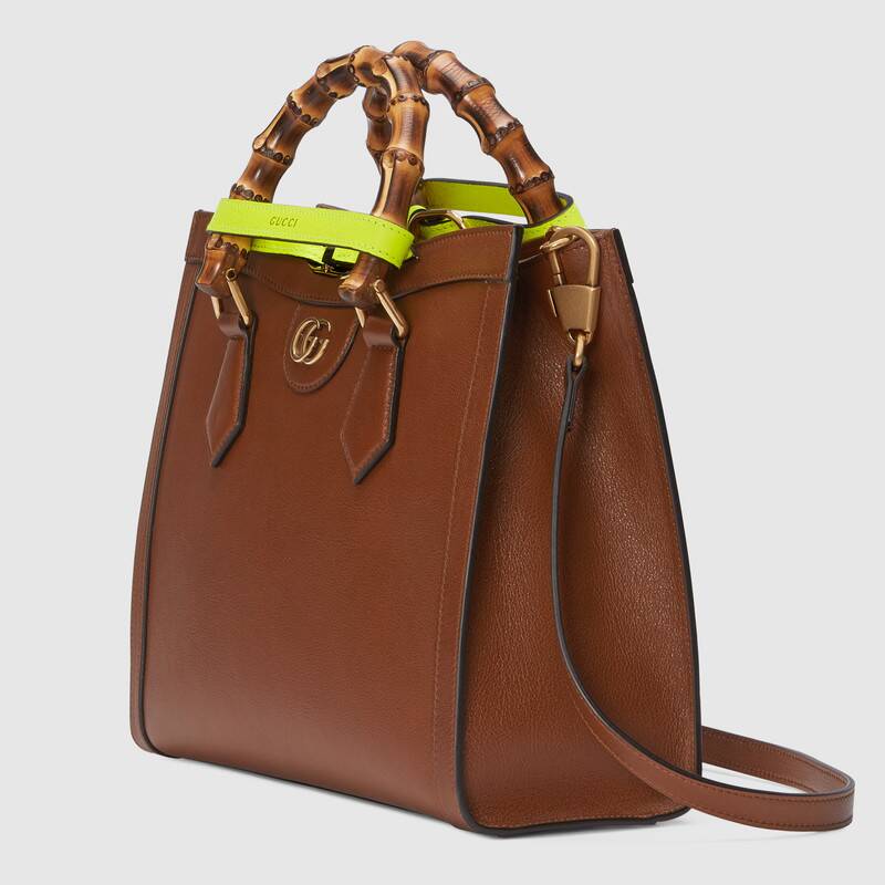 G*u*i gg women G*u*i diana small tote bag double g brown leather