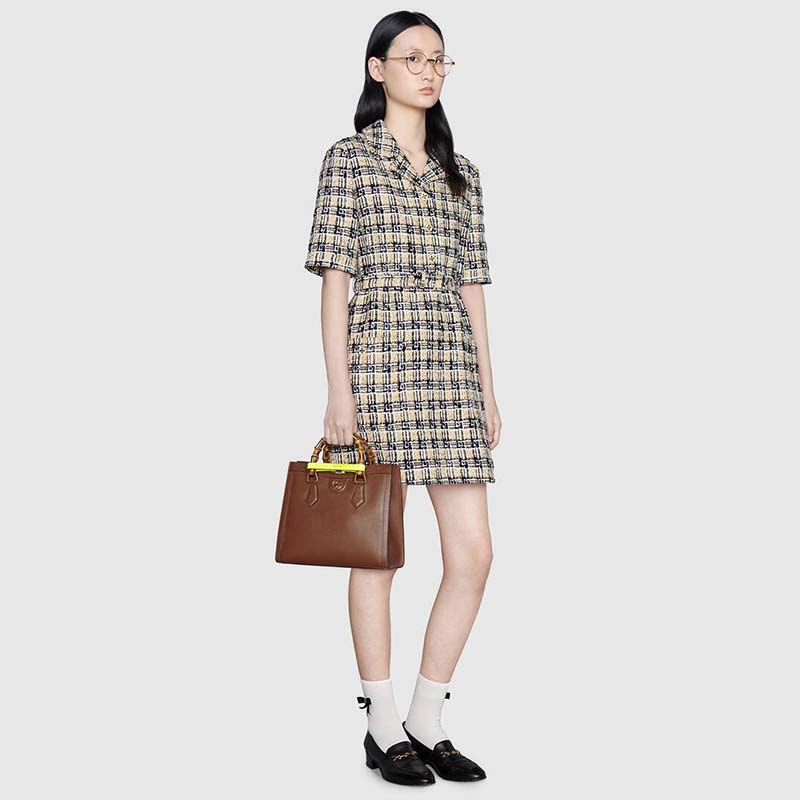 G*u*i gg women G*u*i diana small tote bag double g brown leather