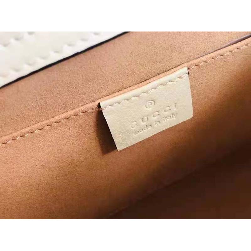 G*u*i gg women G*u*i diana small tote bag double g white leather