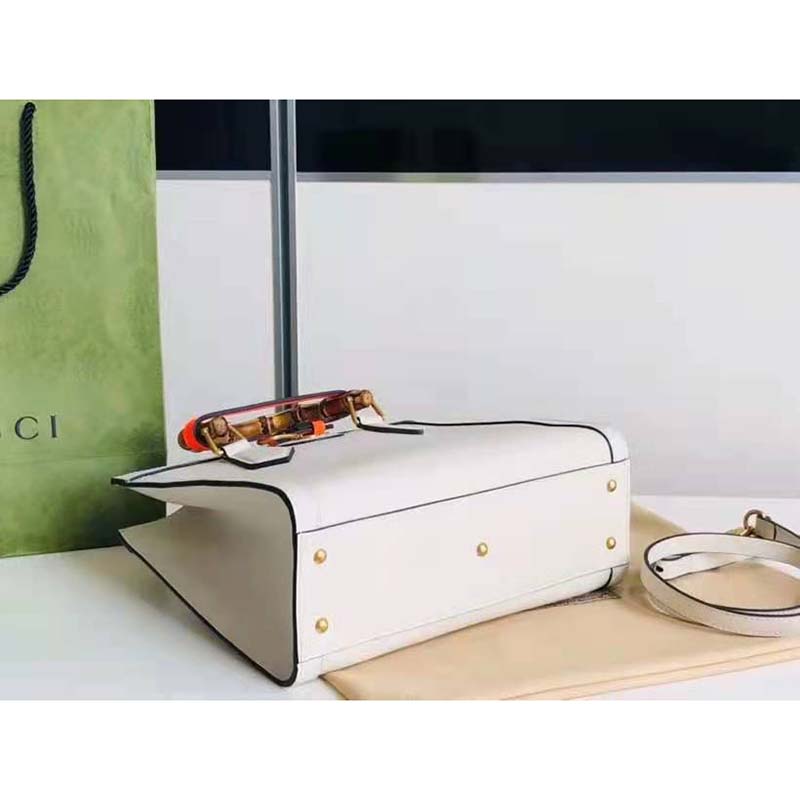G*u*i gg women G*u*i diana small tote bag double g white leather