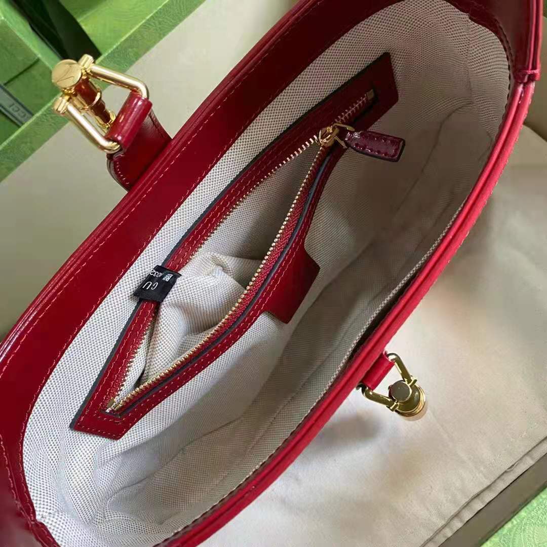 G*u*i gg women jackie 1961 small shoulder bag navy leather dark red leather