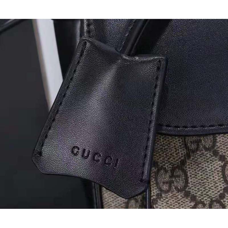 G*u*i gg women padlock mini bag beige and ebony gg supreme canvas with black leather