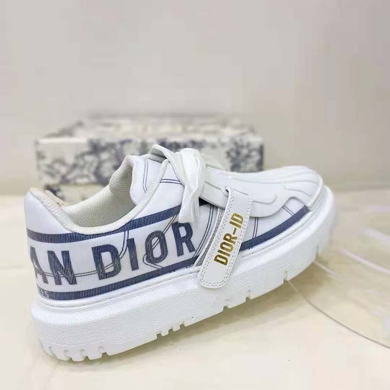 Dior Women Shoes Dior-ID Sneaker White and French Blue Technical Fabric