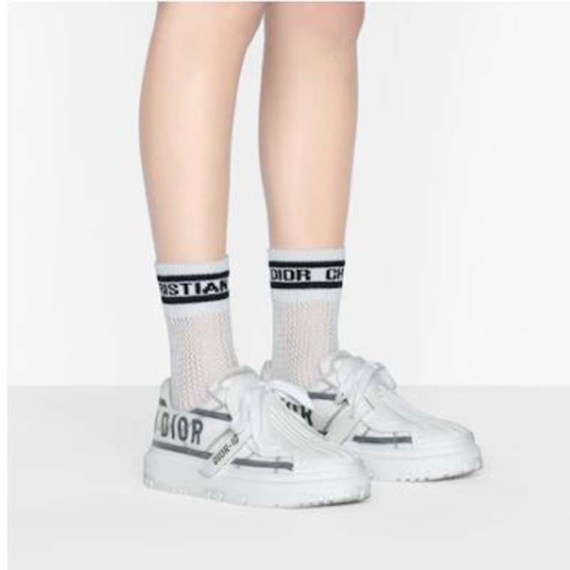 Dior Women Shoes Dior-ID Sneaker White and French Blue Technical Fabric