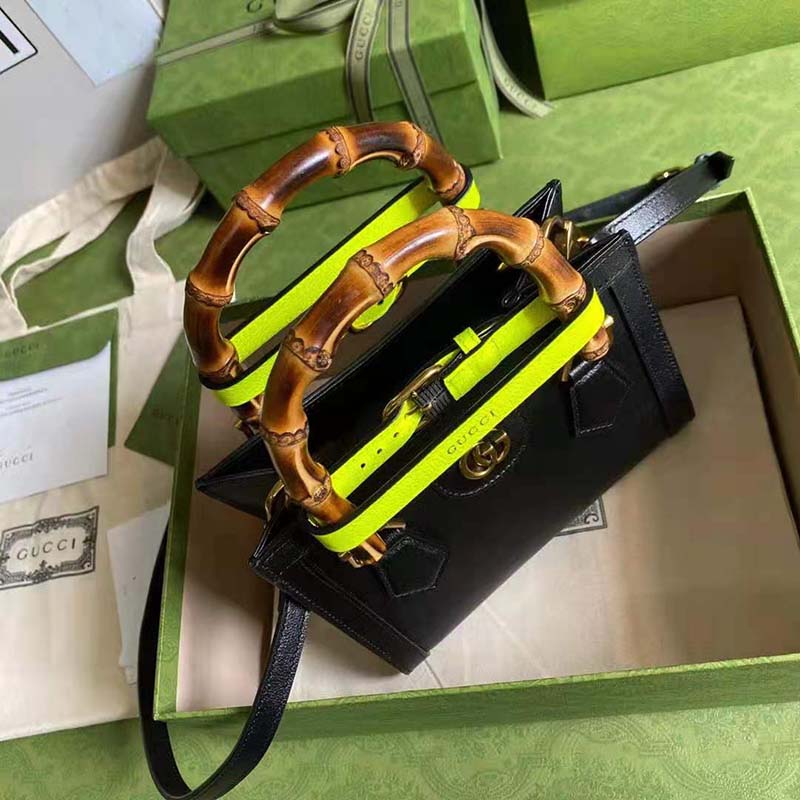 G*u*i gg women G*u*i diana mini tote bag double g black leather