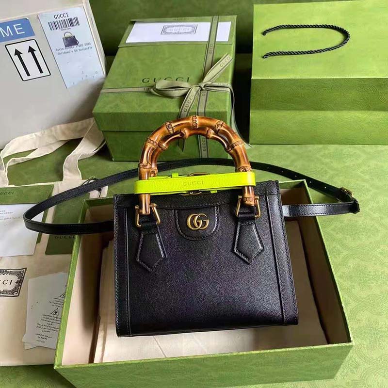 G*u*i gg women G*u*i diana mini tote bag double g black leather