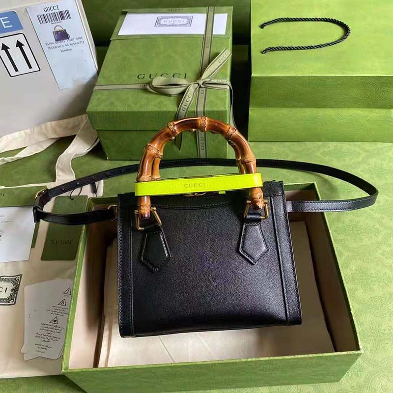 G*u*i gg women G*u*i diana mini tote bag double g black leather